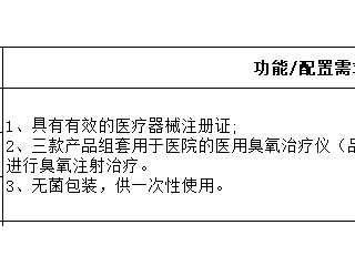 珠海市中西医结合医院医用臭氧治疗仪配套医用耗材市场调研（第二次）